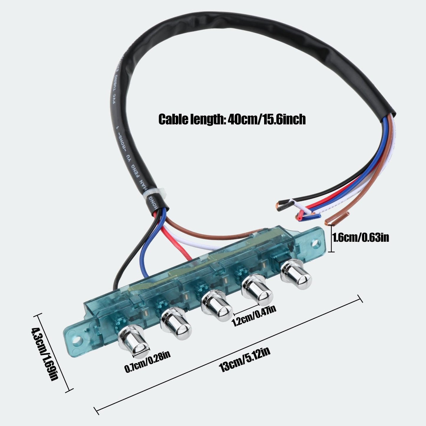 Range Hood Switch,Range Hood Pushbutton Switch,5 Button for Parts,Key Board Switch for Kitchen appliances