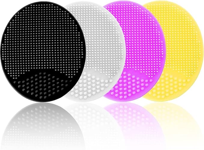 Silicone Facial Cleansing Brush, Soft Face Brush, Blackhead Acne Pore Pad - Face Exfoliator & Deep Cleaning 4 Pack