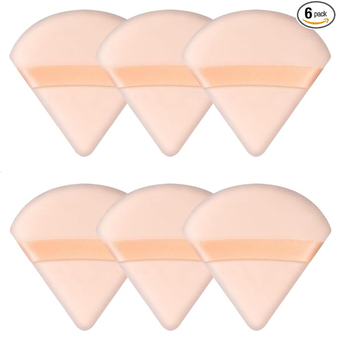6 Pieces Triangle Powder Puff Soft Makeup Sponge Make Puff for Face Powder Cosmetic Foundation Sponge Makeup Tool Gifts for Women (Flesh)