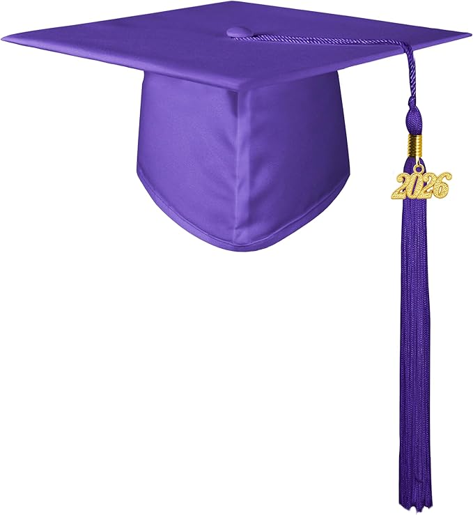 GraduationMall Matte Graduation Cap with 2026 Tassel for High School & Bachelor