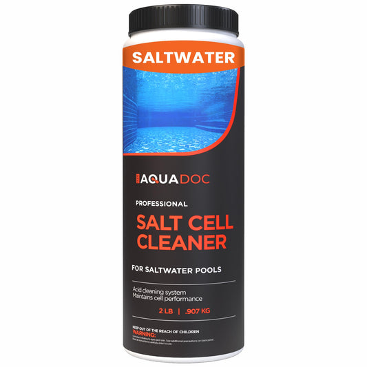 Salt Cell Cleaner for Saltwater Pools - Pool Salt Cell Cleaner Solution to Help Reduce Buildup and Support Generator Function - AquaDoc Pool Care Made in USA - 2lb