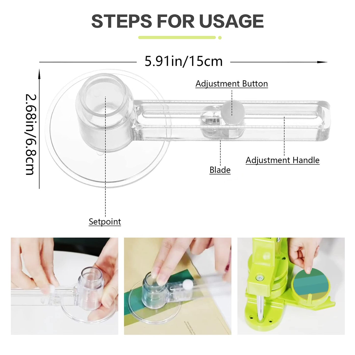 Button Maker Machine 58mm Pin Installation-Free DIY Pin Badge Button Maker Press Machine Punch Press with Free 100pcs Parts Pictures Circle Cutter