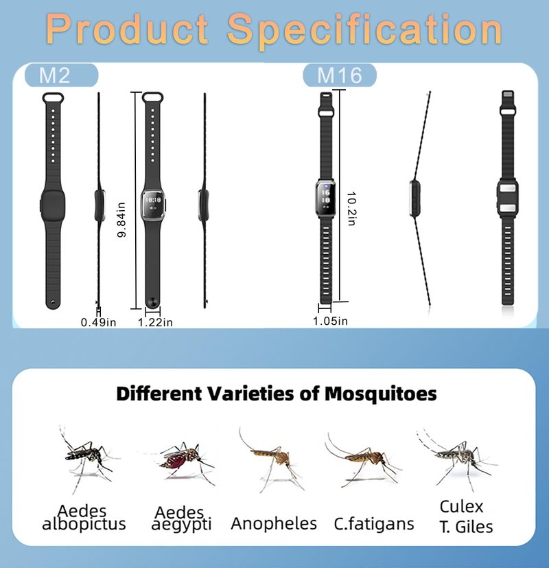 Ultrasonic Mosquito Repellent Bracelets Watch Adjustable Silicone Wristbands Outdoor Bracelets for Kids & Adults Non-Toxic Natural (1Pack M2 Beige Watch)