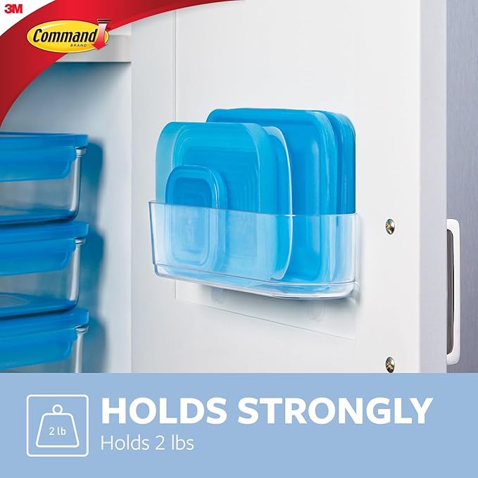 Command Medium Caddy, Holds up to 2 lb, 7.5" x 2.1" x 2.1", 1 Caddy with 4 Strips, Damage-Free Organization Wall Mount to Cabinet, Kitchen, Pantry, Closet, or Under Sink