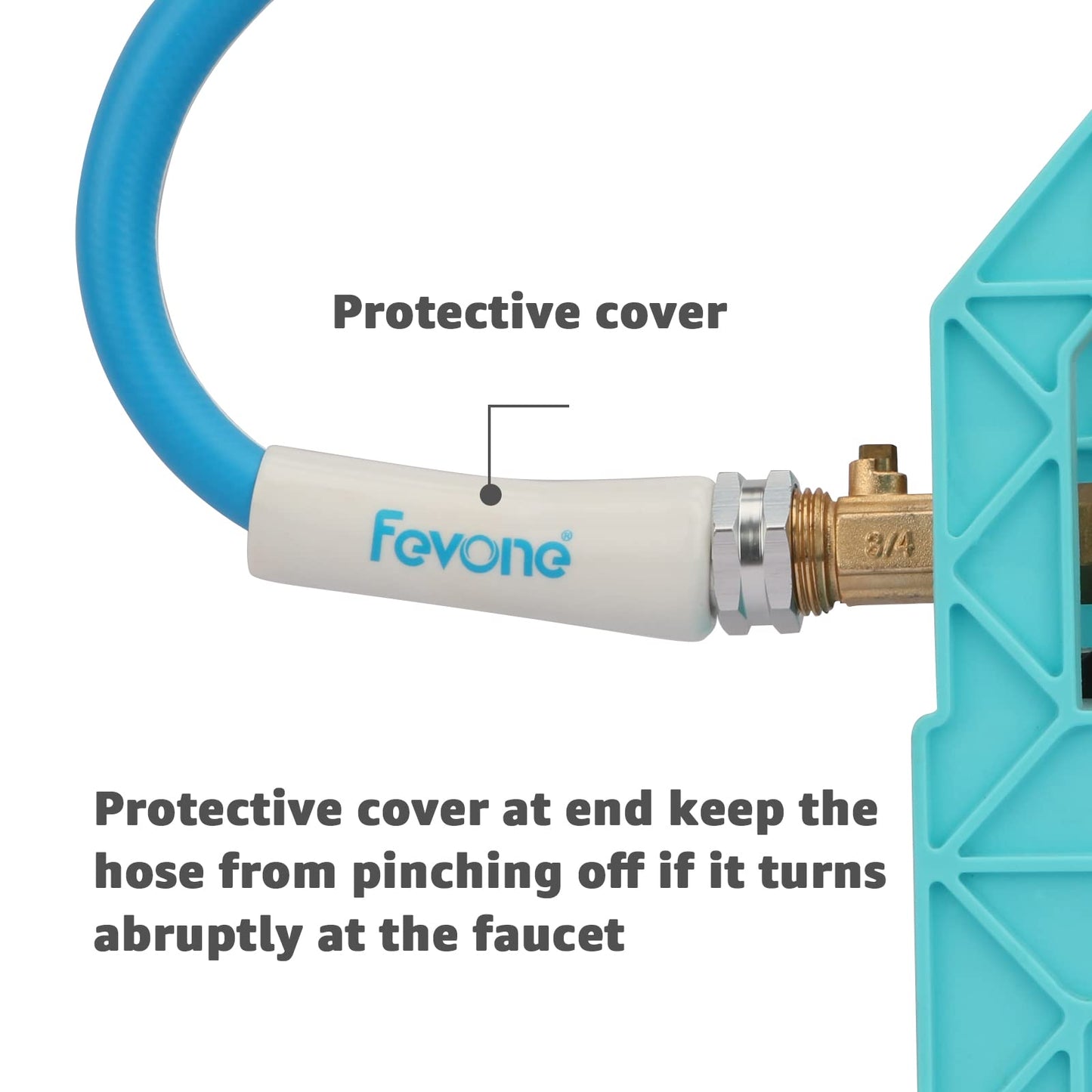 Fevone 75 ft Garden Hose No Kinking, Flexible Water Hose, Drinking Water Safe Hose, 5/8 Inner Diameter Hose, 3/4 Aluminum Fittings