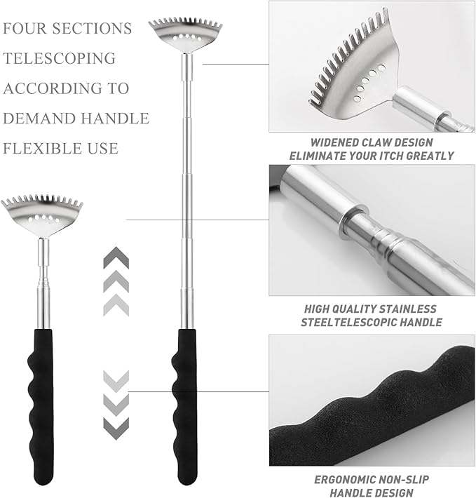 Head Massager Back Scratcher, 20 Fingers Head Scratcher Scalp Massager & Back Scratcher for Men Women, Christmas Gift Stocking Stuffers for Deep Relaxation, Hair Stimulation
