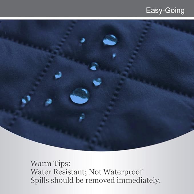 Easy-Going Futon Sofa Slipcover - Reversible Armless Couch Cover - Water Resistant for Pets & Kids (Navy/Navy)