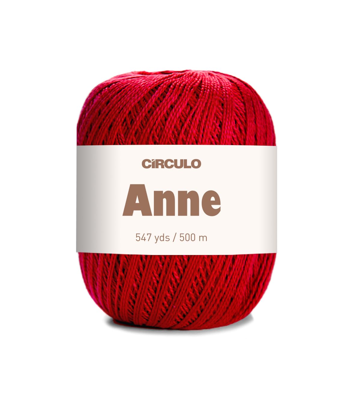 CIRCULO Anne Yarn for Crocheting & Knitting, 100% Mercerized Brazilian Virgin Cotton, Soft Fingering Weight, 547 Yds, 5.19 Oz - Color 3402 Circulo Red
