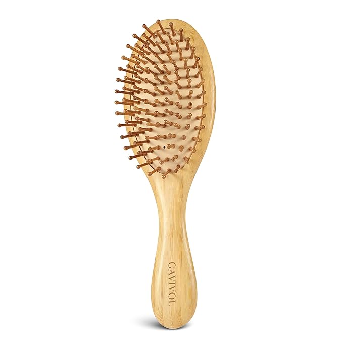 Bamboo Hair Brush for Hair Growth Natural Bamboo Bristles Detangling Wooden Paddle Hairbrush for Scalp Massaging Ergonomic Handle Ideal for Women Men and Kids Suitable for All Hair Types