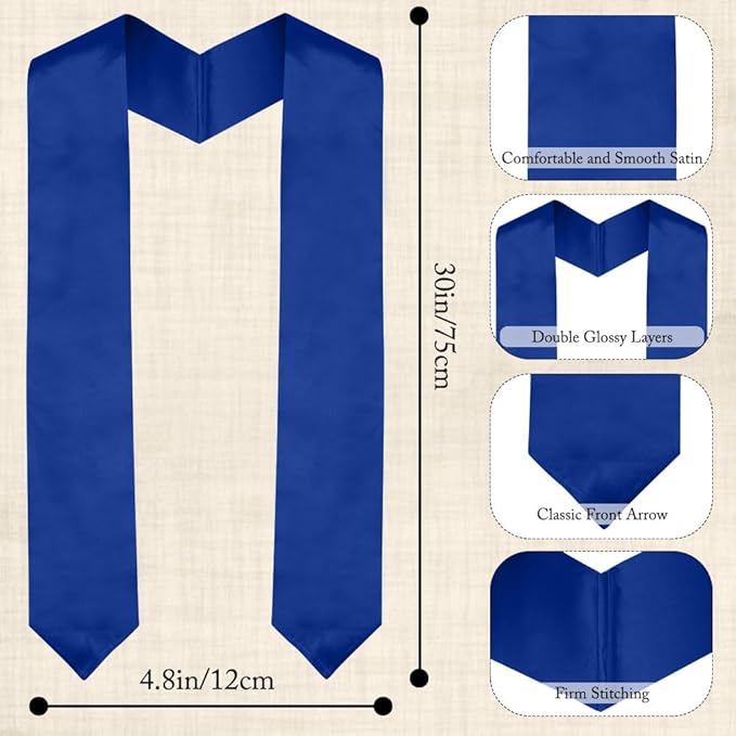 Graduation Stole Graduation Sash Unisex Adults Class of 70'' Stoles for Academic and Choral Ceremony
