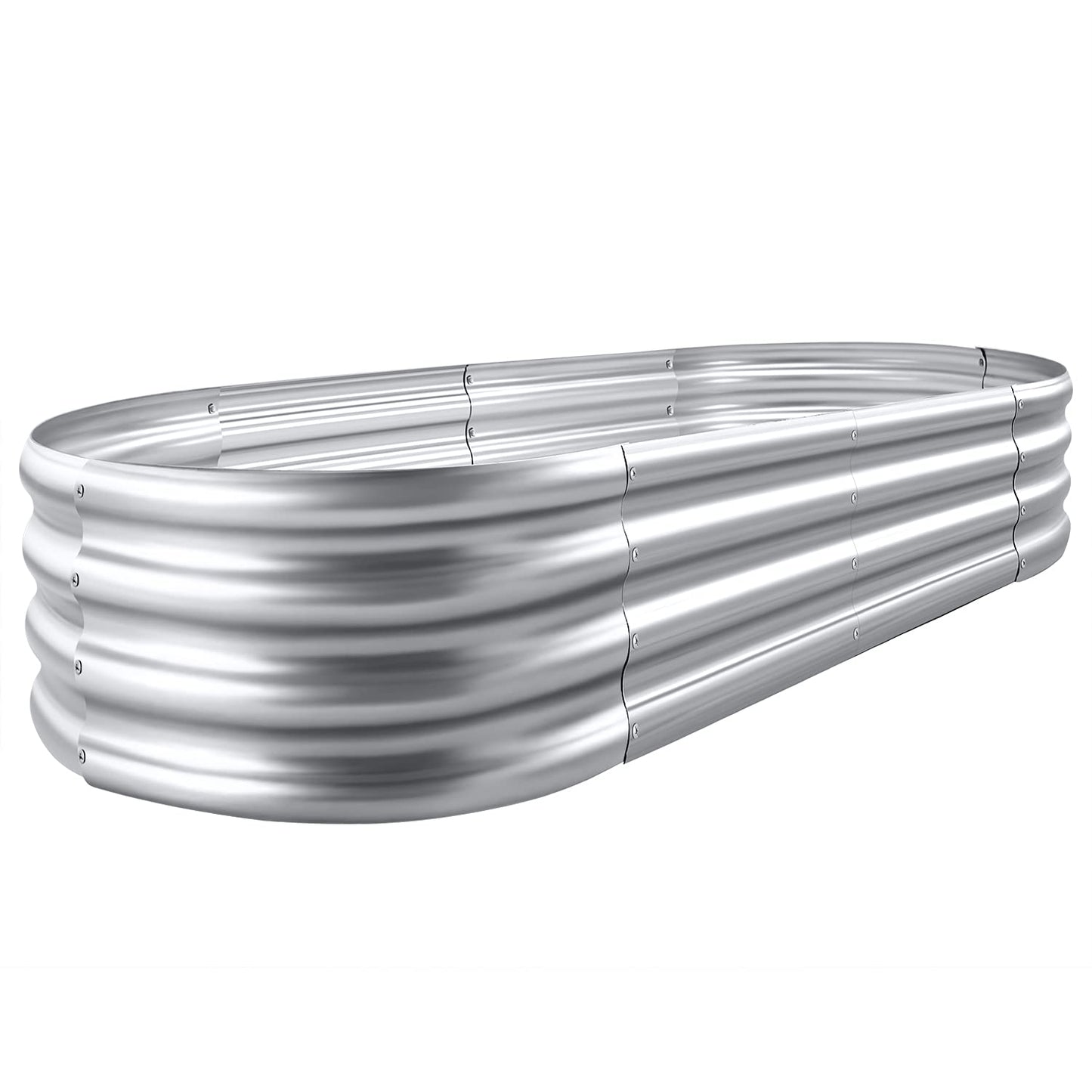 Land Guard Galvanized Raised Garden Bed Kit, Galvanized Planter Garden Boxes Outdoor, Oval Large Metal Raised Garden Beds for Vegetablesâ¦â¦â¦â¦