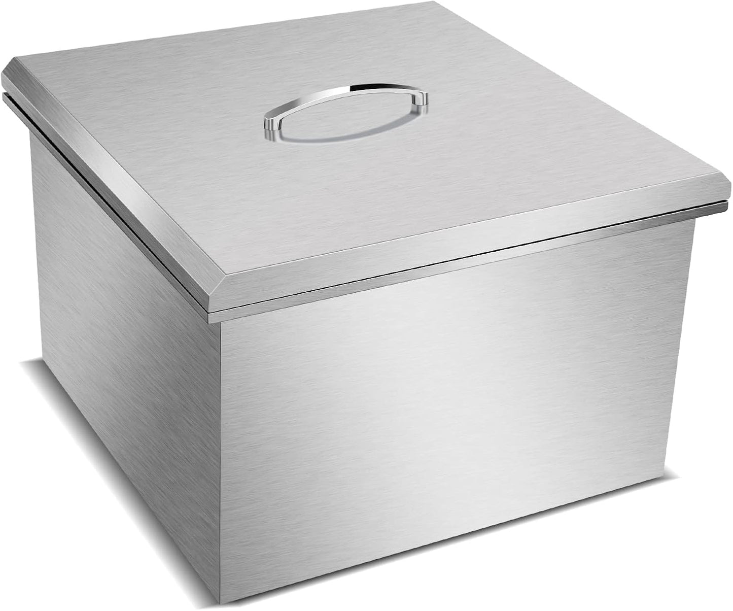 Drop in Ice Chest with Cover 304 Stainless Steel Drop in Cooler Included Drain-Pipe and Drain Plug Drop in Ice Bin for Cold Wine Beer,18''L X 12''W X 13''H
