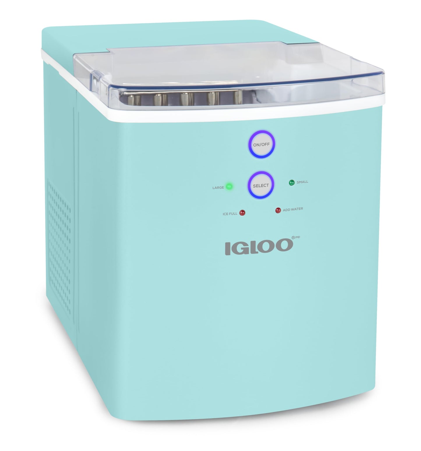 Igloo ICEB33BS Large-Capacity Automatic Portable Electric Countertop Ice Maker Machine, 33 Pounds in 24 Hours, 9 Ice Cubes Ready in 7 Minutes, with Ice Scoop and Basket, Black Stainless Steel