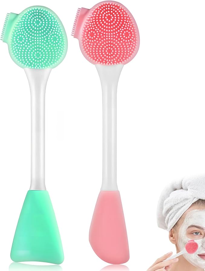 Facial Cleansing Brush,3 in 1 Silicone Face Mask Brush, Face Scrubber for Exfoliating,Deep Pore Cleansing,DIY Mask