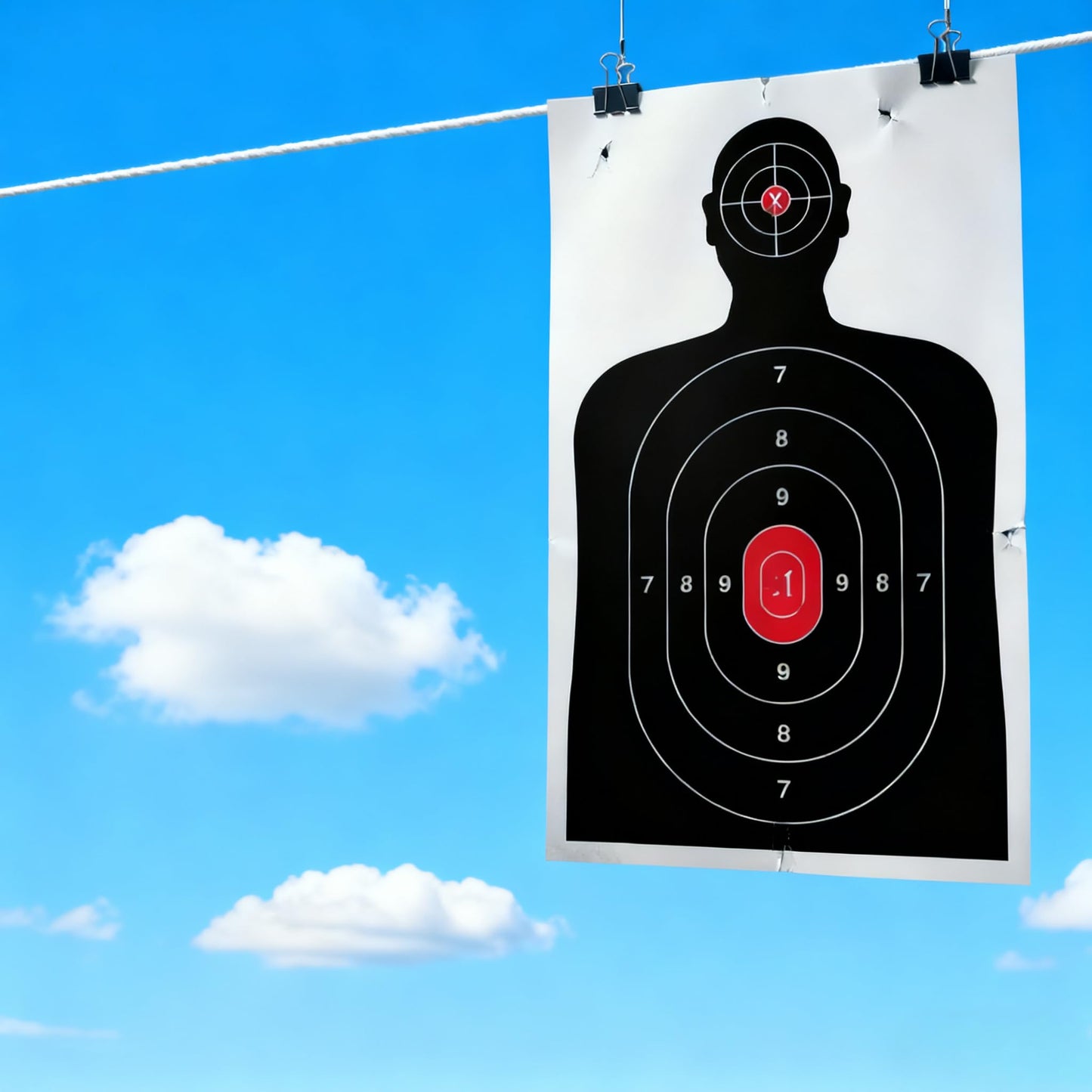 Silhouette Paper Shooting Target for The Range, Aiming Target Practice Paper for Indoor and Outdoor Shooting, Gun Accessories, for Handguns, Pistols, Rifles, Airguns, Pellet Gun, BB Guns -14X22 inches