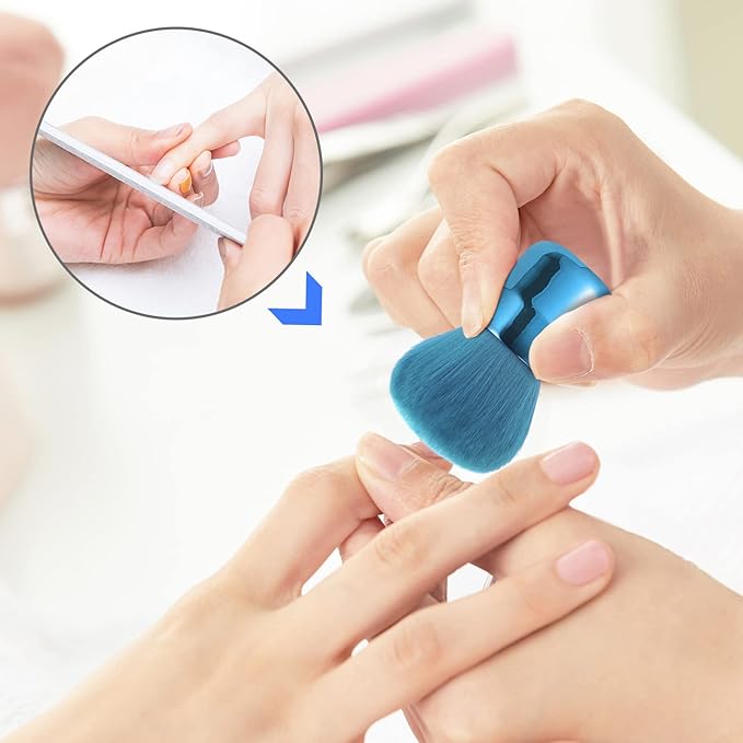 Vaincre Nail Art Dust Powder Remover Brush, Soft Nail Art Dust Cleaner Brush for Acrylic Application and Makeup(Blue)
