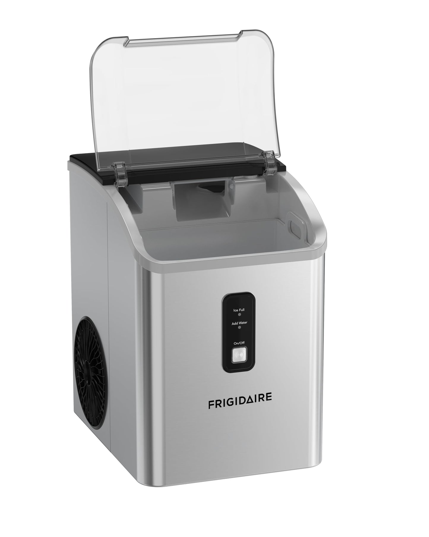 Frigidaire Countertop Crunchy Chewable Nugget Ice Maker, Compact, 33lbs per Day, Metallic Finish