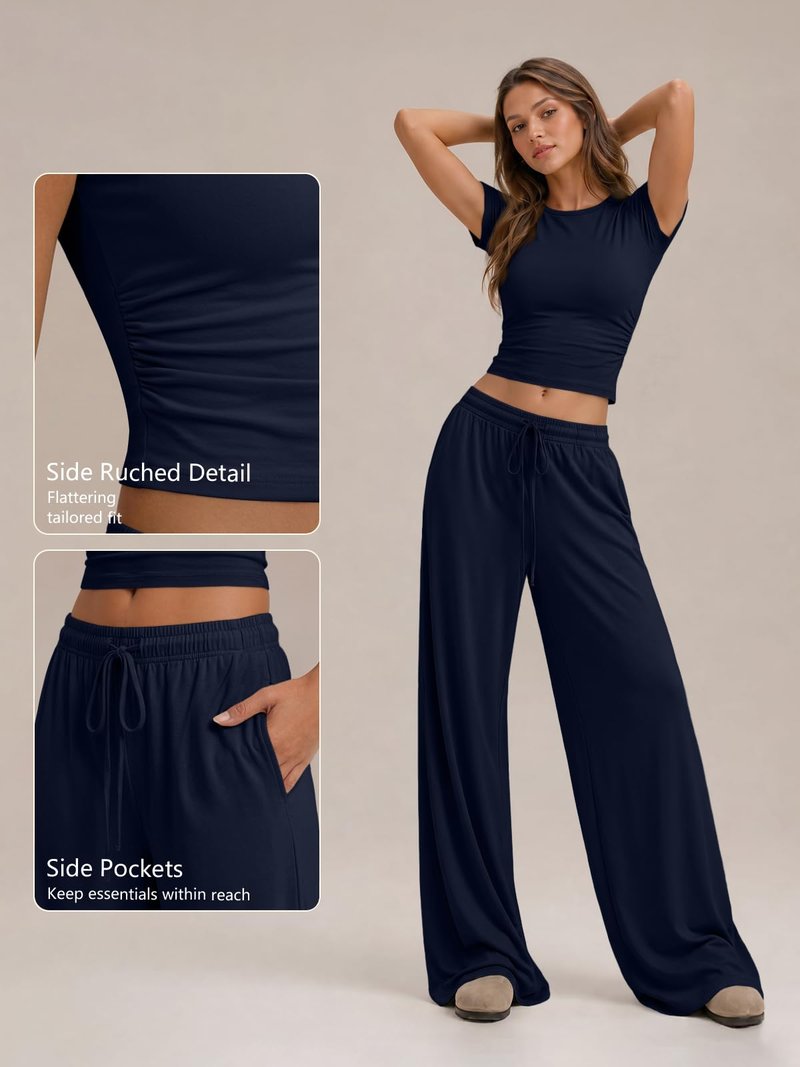 Trendy Queen Womens Plus Size 2 Two Piece Set 2026 Summer Workout Beach Vacation Cruise Gym Clothes Spring Fashion Lounge Matching Comfy Airport Travel Outfit Fitness Athleisure‌ Clothing
