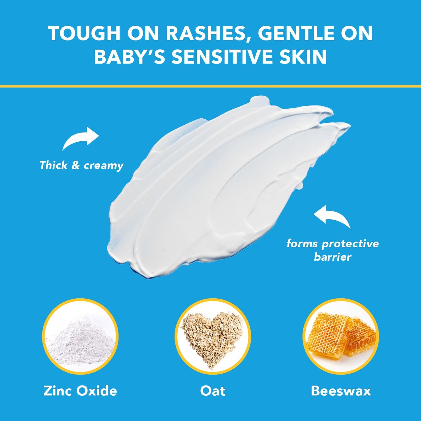 Triple Paste Diaper Rash Cream for Baby - 8 Oz Tub & 3 Oz Tube At Home & On the Go Bundle – Zinc Oxide Ointment Treats, Soothes & Prevents Diaper Rash, Baby Essentials for Daily & Overnight