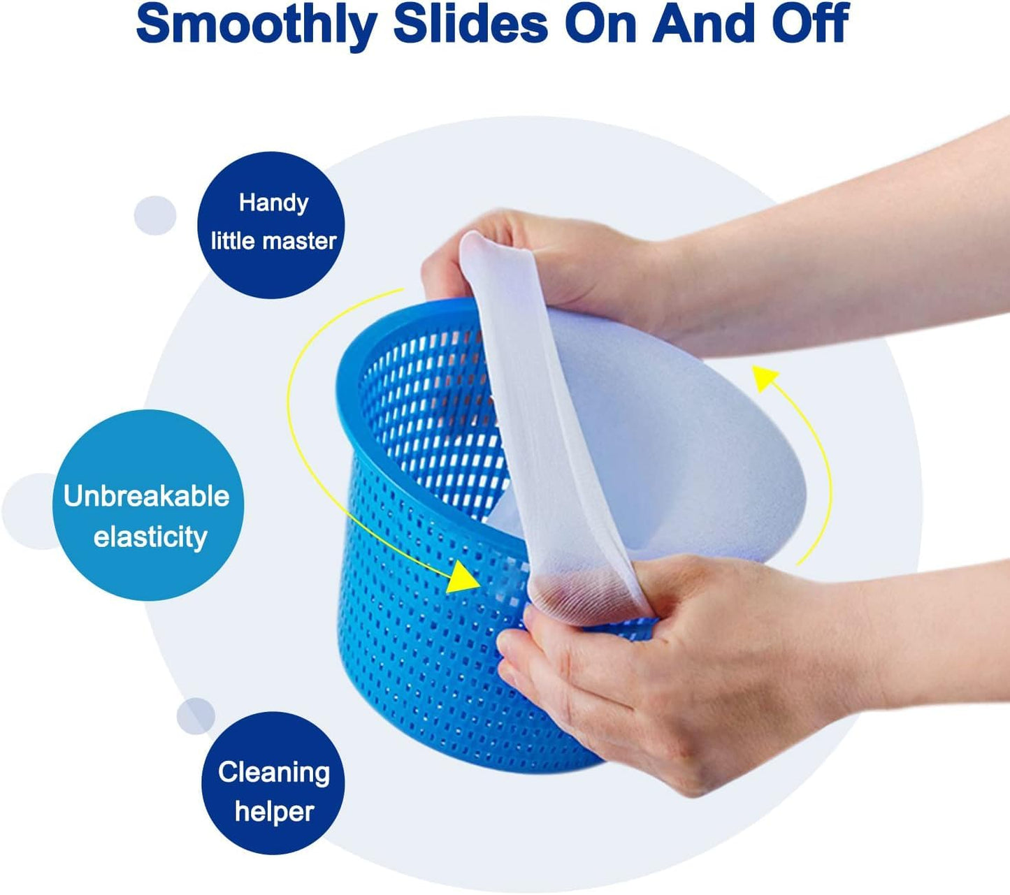 RECHIATO 150 Pack Pool Skimmer Socks for Pool Filters, Filters Baskets and Skimmers to Filter Debris and Leaves, Protact Filter System of Inground and Above Ground Pools