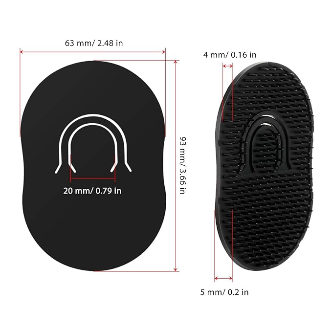 Boao 6 Packs Soft Portable Pocket Palm Combs, Shampoo Comb, Massager Hair Brush, Scalp Massager Brush(Black)
