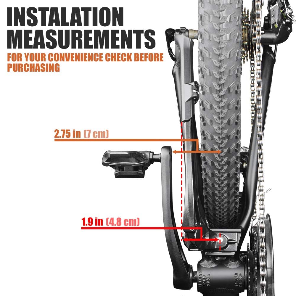 BV Rear Bike Stand for 24”-29” - Adjustable Bikes Kickstand for Adult Bike with Non-Slip Foot & Spring-Loaded Latch for Stable Any-Angle Stance - Bicycle Stand for Mountain, City & Hybrid Bikes