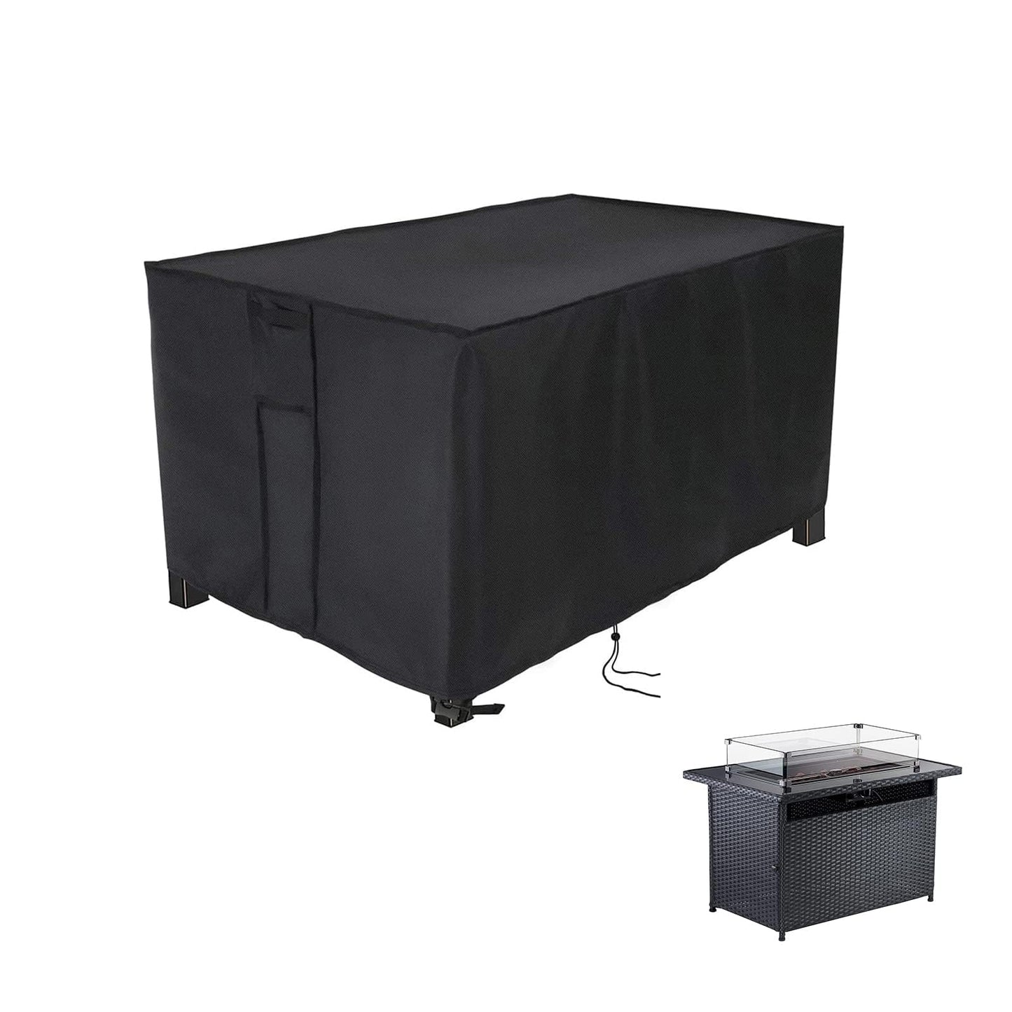 Youlvy Rectangular Fire Pit Cover 43 inch,Propane Gas Fire Pit Table Cover,Outdoor Waterproof Firepit Table Cover - 43 X 28 X 27 Inch