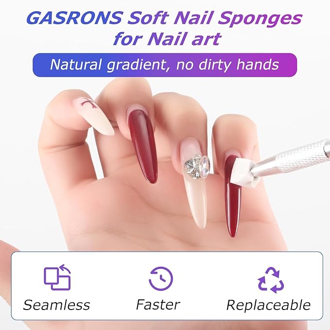 Soft Nail Sponges（250PCS）, Reusable Nail sponges,Nail DIY sponges, Nail Art sponges, 1PCS Grabbing Pen and Nail Brush Professional Accessories Manicure Salon Supplies