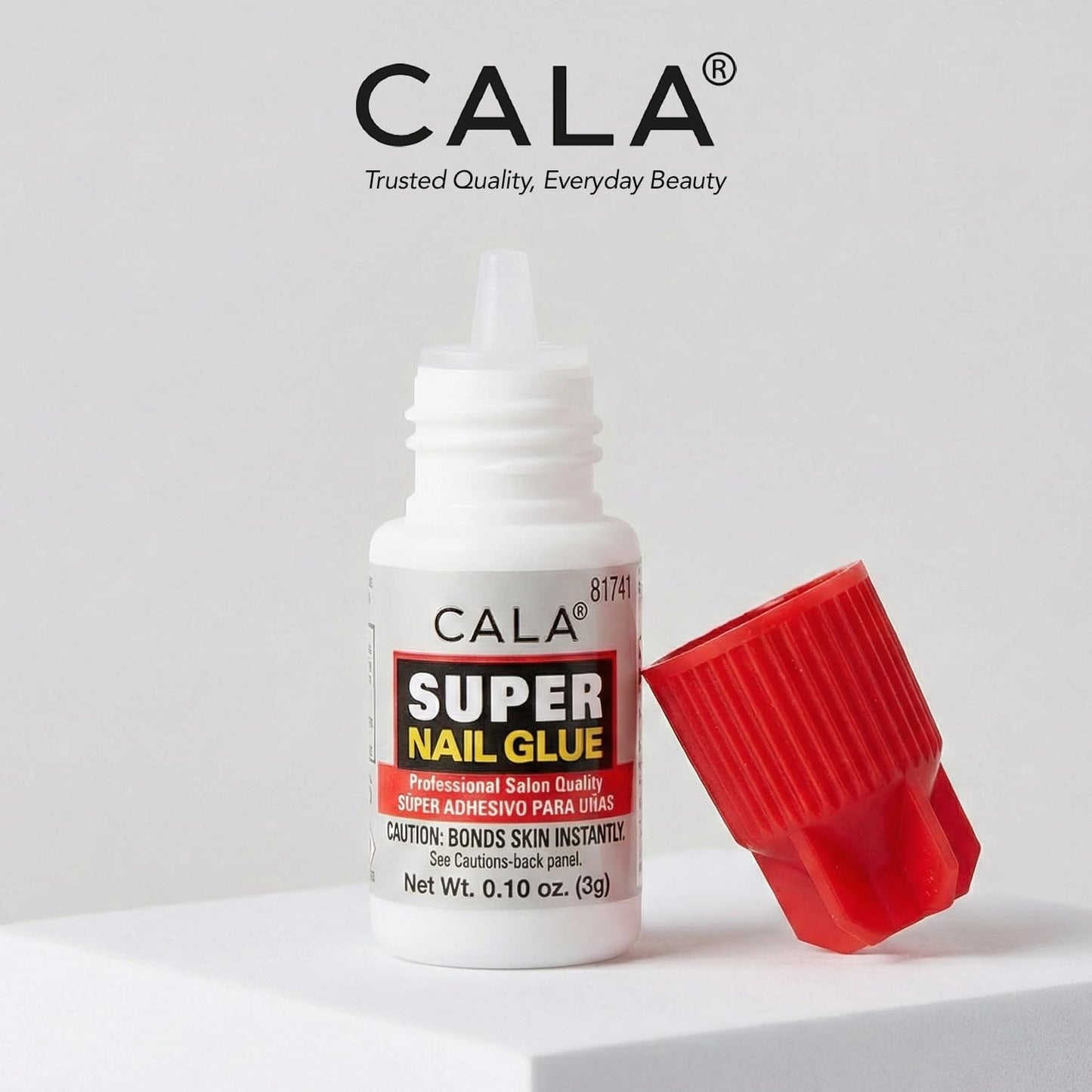 CALA Super Nail Glue – Professional Quick Dry Nail Glue Adhesive for False Nails, Tips & Art Accessories – Salon Quality Strong Hold for Natural Nail Repair (Pack of 12)