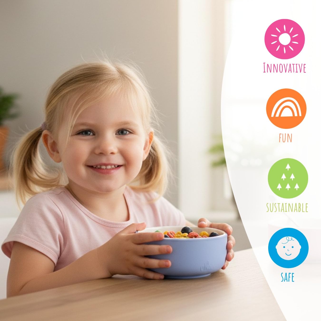 Elk and Friends Kids Porcelain Bowls with Silicone Suction Sleeves | Suitable for Babies/Toddlers | Microwave & Dishwasher Safe | Stay Put Dinnerware | Snack Dishes | 2 Pack