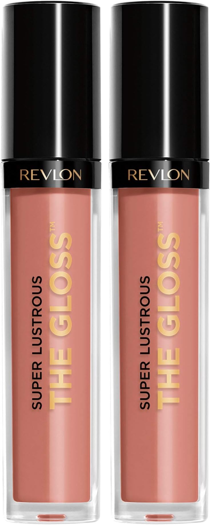 REVLON Super Lustrous Lip Gloss,Non-Sticky,Hydrating,High Shine Finish,215 Super Natural,0.13 oz,(Pack of 2)
