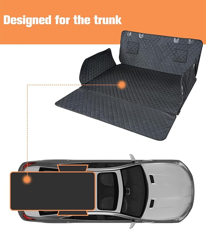 PETICON SUV Cargo Liner for Dogs, Waterproof Pet Cargo Cover Dog Seat Mat for SUVs Sedans Vans with Bumper Flap Protector, Scrachproof Non-Slip Large Size Dog Seat Mat Universal Fit