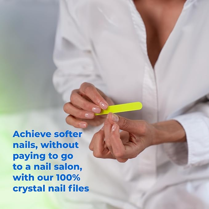 Crystal Nail File 3 in, Glass File Ideal for Purse, Durable, Safe and Gentle on Nails, Perfect for Travel Home, Office and On the Go, Portable Design