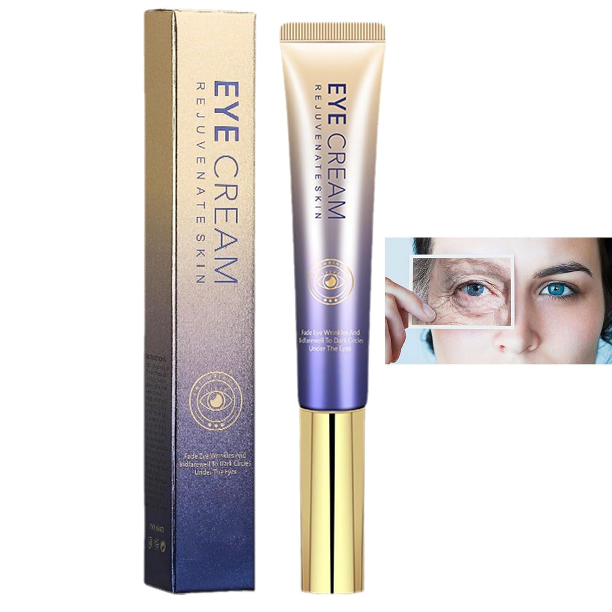 Under Eye Roller Cream For Dark Circles And Puffiness, Under Eye Cream With 360Â° Massage Ball Reduce Wrinkles, Dark Circle Eye Cream Tightens Under Eye Bags And Puffiness for Women