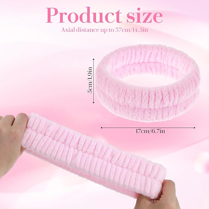 Spa Headband for Washing Face, 3Pcs Elastic Makeup HairBand, Absorbent Soft Headband, Skincare Headbands for Women, Facial Care Beauty Towel