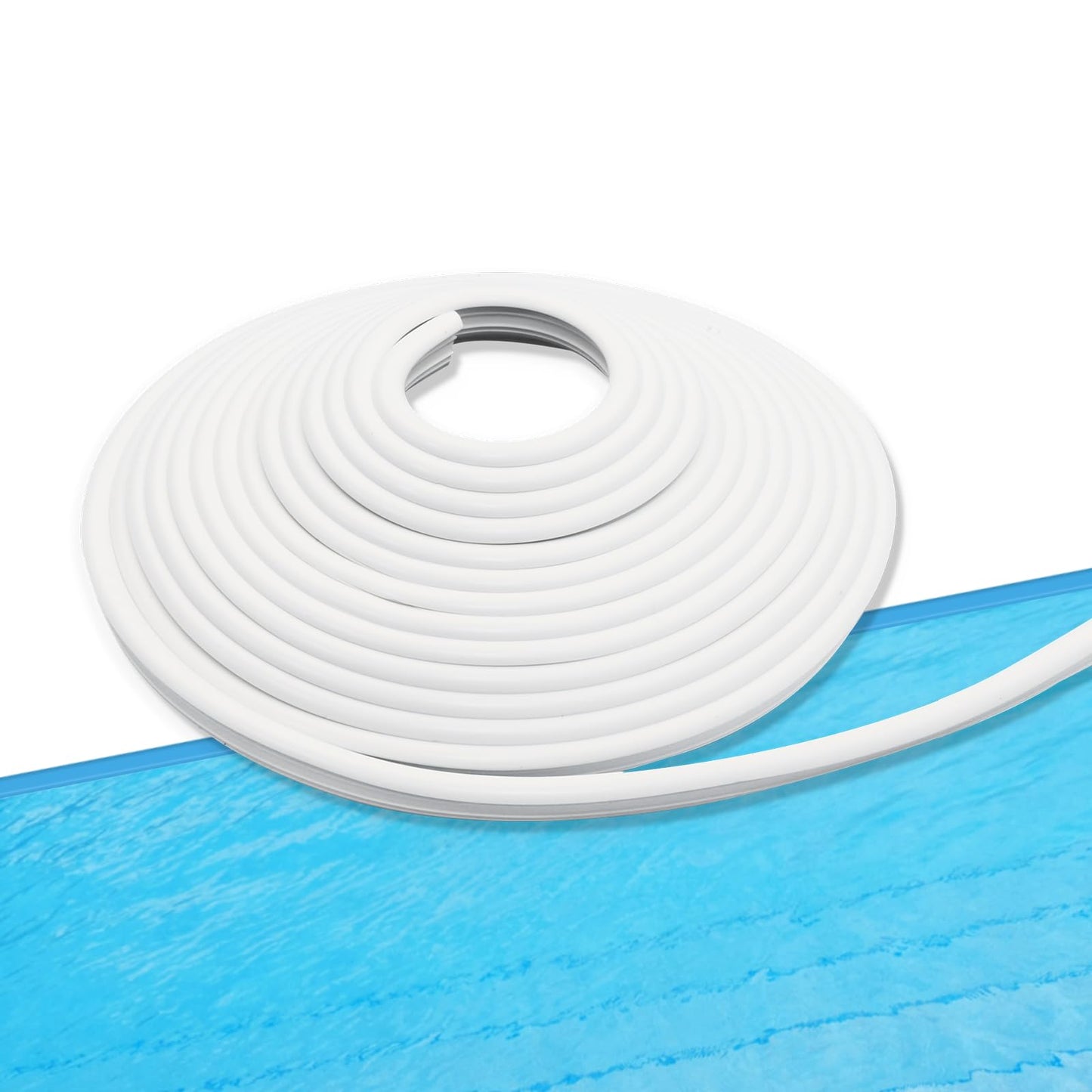 MIYOLO 120'ft Pool Liner Lock for In-Ground and Above Ground Pools, Roll Swimming Pool Liner Bead Lock White