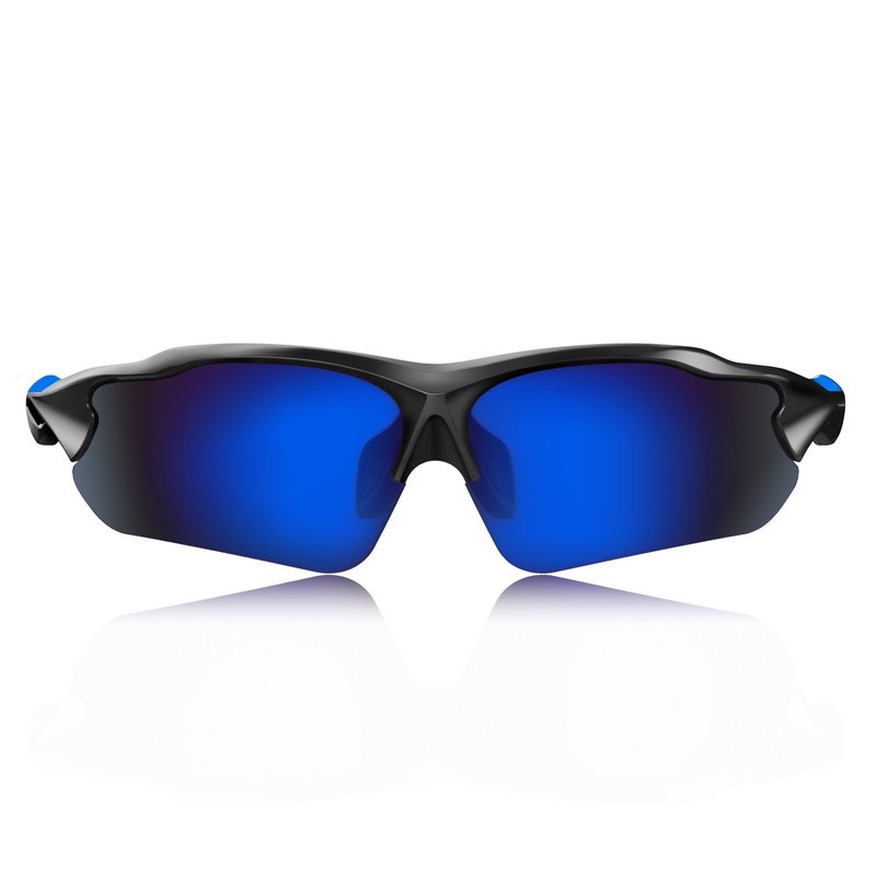 Hulislem Blade Sport Polarized Sunglasses For Men Women (Matte Black-Blue) Sports Womens Mens
