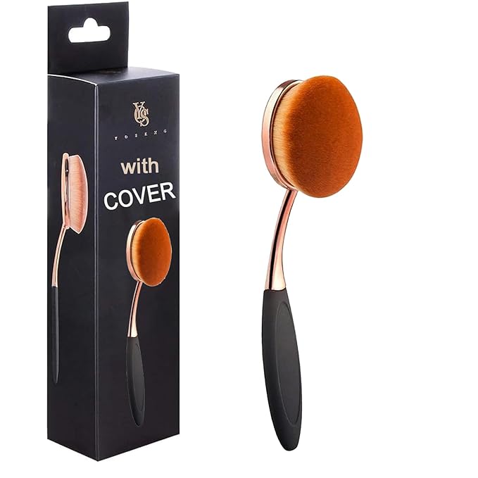 Yoseng Sunscreen Brush for Face Kabuki Brush Sunscreen Applicator for Kids with Cover Foundation Makeup Brushes for Liquid Foundation Powder Cream Contour Buffing Stippling Blending-Medium