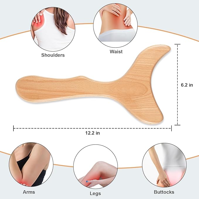 Wood Therapy Massage Tools,Wooden Lymphatic Drainage Massager, Cellulite Remover Body Sculpting Tool for Cellulite Reduction,Muscle Tension Release,Body Contouring-12 * 6 in