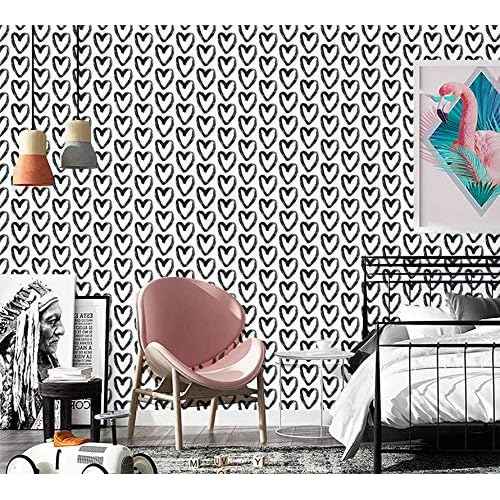 Timeet Black White Wallpaper - Peel & Stick 17.7"x118" Modern Wall Decoration