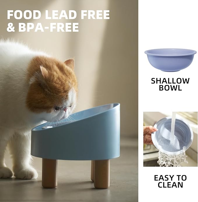 MS!MAKE SURE Spring Roll Single Cat Bowls Blue