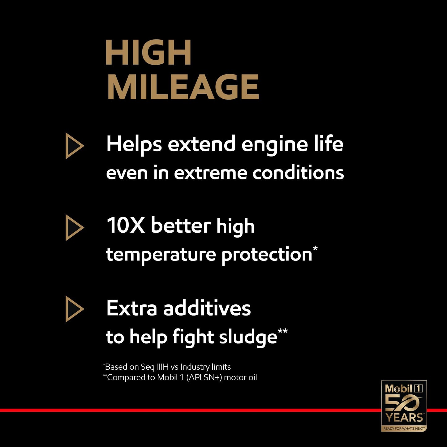 Mobil 1 High Mileage Full Synthetic Motor Oil 0W-20, 5 Quart