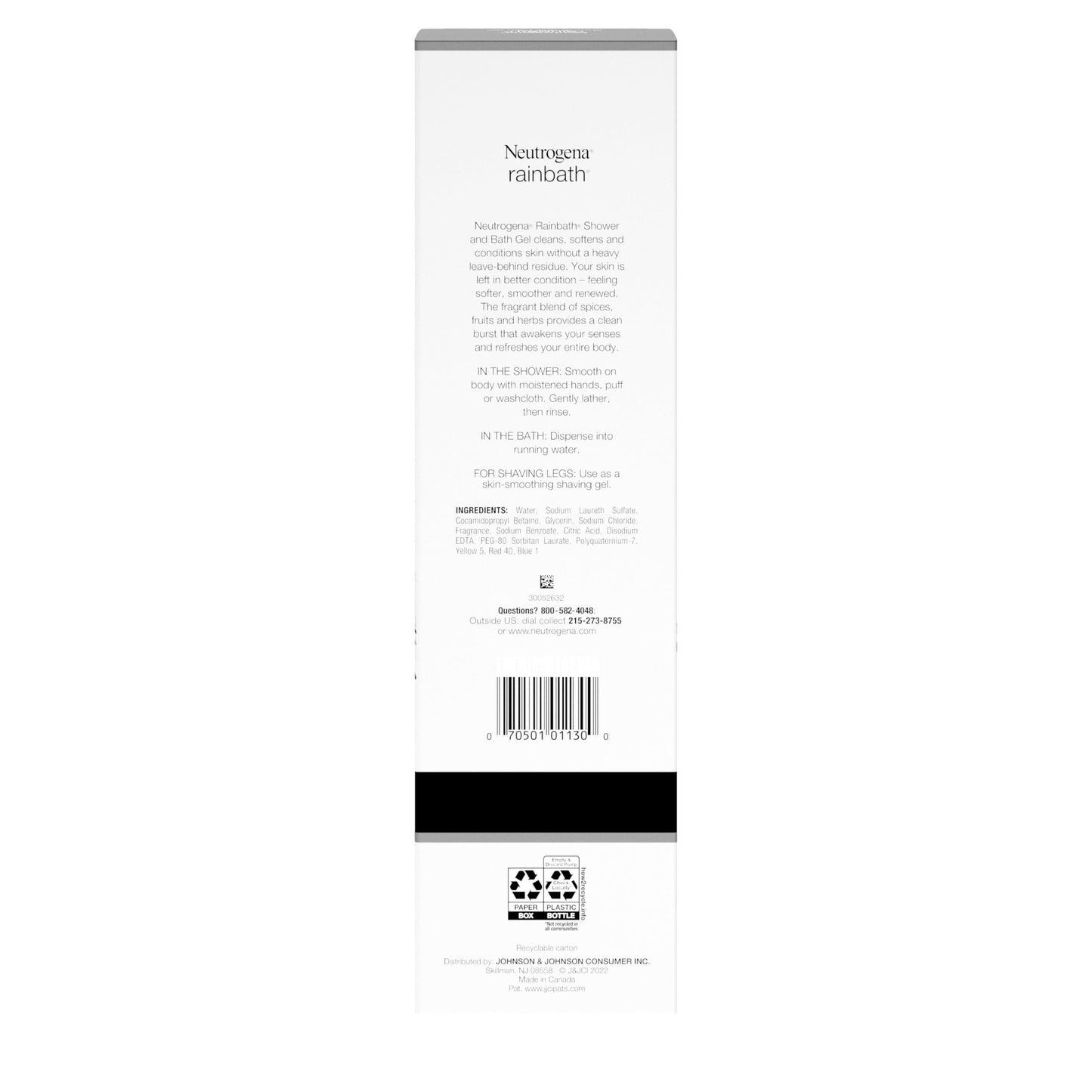 Neutrogena Rainbath Cleansing Shower Gel, Daily Moisturizing Body Wash Cleanser & Shaving Gel for Men & Women, Rinsing Creamy Lather for Softer & Smoother Skin, Original Scent, 32 fl. Oz (Pack of 2)