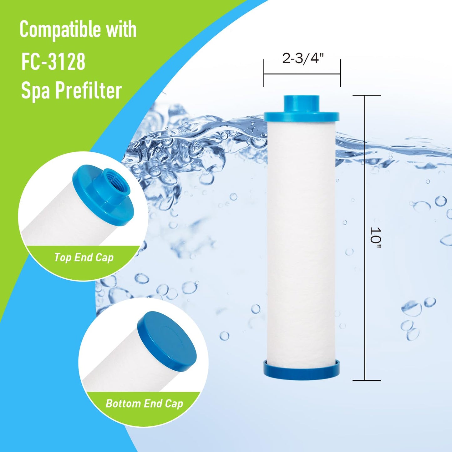 BLUEFLO Hot Tub Filter Disposable Pool and Spa, Garden Hose Pre Filter, Replaces for Filbur FC-3128, Pleatco PPS2100, PP6903, 1 Pack