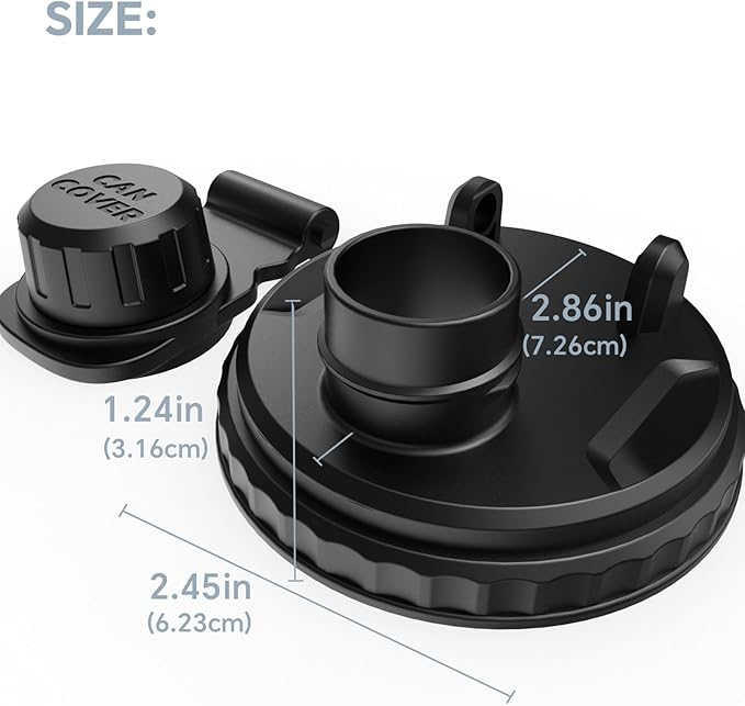 6-Pack Soda Can Lids with Twist-Off Caps Reusable BPA-Free Can Covers for Soda, Beer & Energy Drinks, Universal Fit 202/206 Cans, Helps Maintain the Taste of The Beverage (Black)