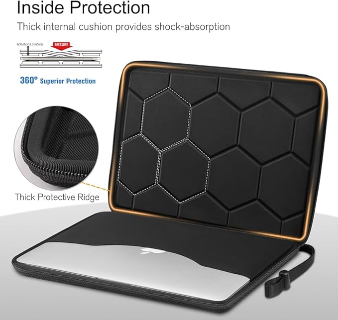 FINPAC Hard Laptop Sleeve Case for MacBook Neo A18 Pro,13 inch MacBook Air 2026 M5/M4/M3/M2/M1,14 inch MacBook Pro 2026 M5/M4/M3/M2 Pro/Max,Waterproof Case for Dell,Surface Laptop,HP,Acer,Black | Hard, M3 2024, A2918, A2992, A2779, A2442