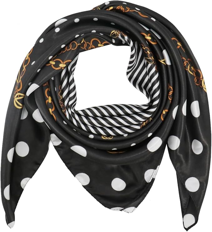 vimate 35" Square Silk Like Head Scarf - Women's Fashion Satin Scarf Bandana for Hair Wrapping at Night.