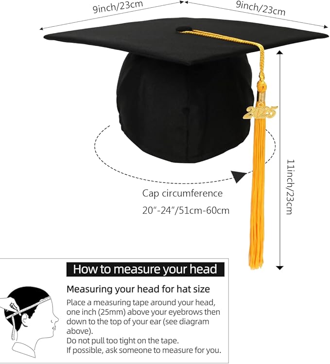 Newrara Graduation Unisex Matte Adult Graduation Cap with Tassel