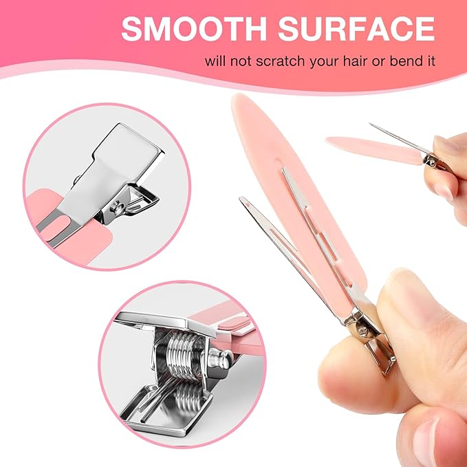 40 Pcs Hair Clips Women Styling, Alligator Metal Hair Clips, Hair Pin Curl Rollers Clips, 34 Pcs 3.5"Duckbill Sectioning Hair Clips and 6 Pcs 2.3"No Crease Clips