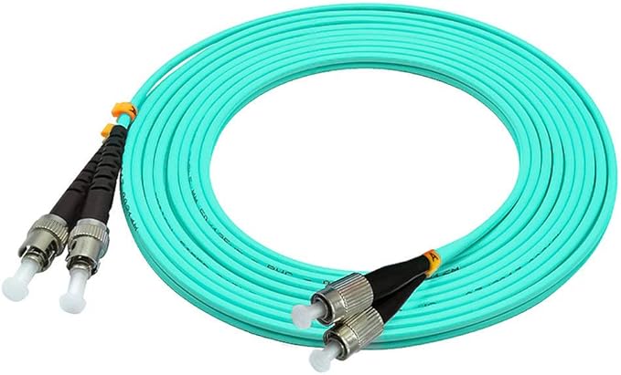 Jeirdus 20Meters 65ft FC to ST Duplex 50/125 10G OM3 Multi-Mode Fiber Optic Cable Jumper Optical Patch Cord FC-ST
